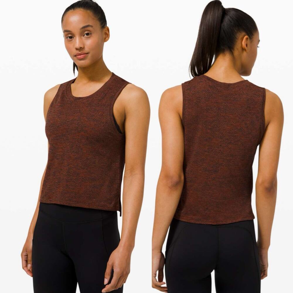 Lululemon Train to be tank Dot Camo Dark Terracota/ Black
